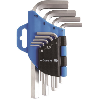 Ключи шестигранные Crv,9шт. HT1W802 HOEGERT