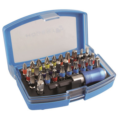 Набор бит с битодержателем 1/4", SL, PH, PZ, HEX, Torx, Torx c отверстием, 32 шт. HT1S400 HOEGERT