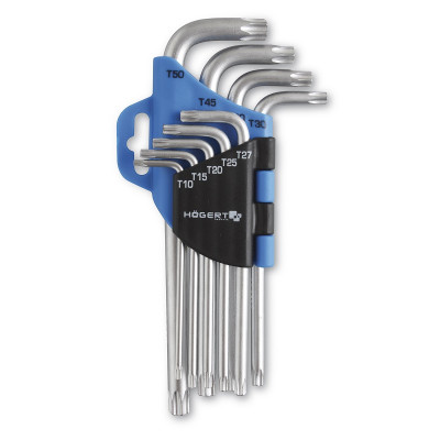 Ключи шестигранные TORX Crv,9шт. HT1W814 HOEGERT